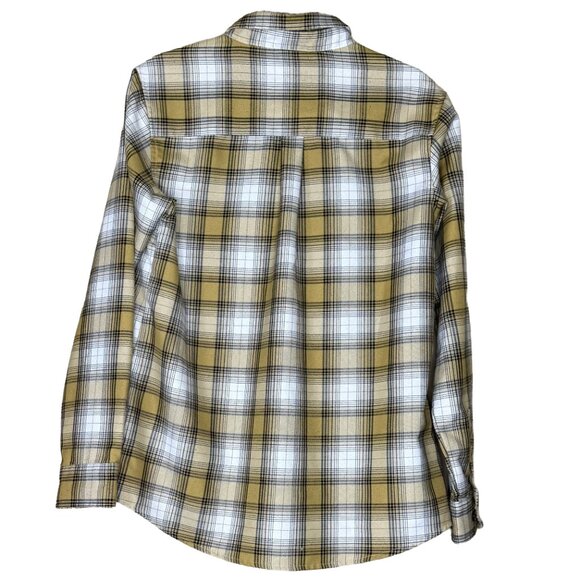 DIXXON Lager Flannel Shirt L Yellow Black White Plaid Workwear Western RARE - Picture 4 of 13